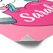 Niedlicher Einhornname Personalisiert Poster (Ecke)