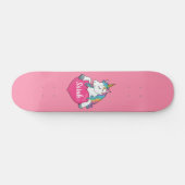 Niedlicher Einhornname Personalisiert Skateboard (Horizontal)