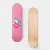 Niedlicher Einhornname Personalisiert Skateboard (Vorderseite)