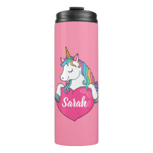 Niedlicher Einhornname Personalisiert Thermosbecher