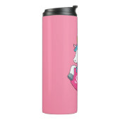 Niedlicher Einhornname Personalisiert Thermosbecher (Nach links gedreht)