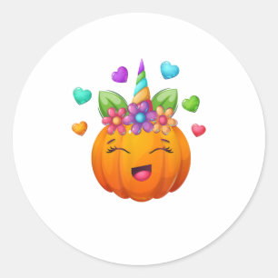 Niedlicher Einhornpumpen zu Halloween Runder Aufkleber