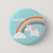 Niedlicher EinhornRegenbogen für Mädchen Button (Vorderseite)