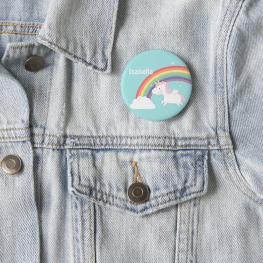 Niedlicher EinhornRegenbogen für Mädchen Button (Beispiel)