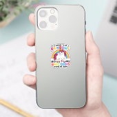 niedlicher Einhornregenbogen lustig Aufkleber (Telefon)
