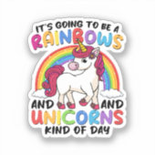 niedlicher Einhornregenbogen lustig Aufkleber (Vorderseite)