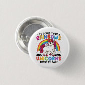 niedlicher Einhornregenbogen lustig Button (Vorne & Hinten)