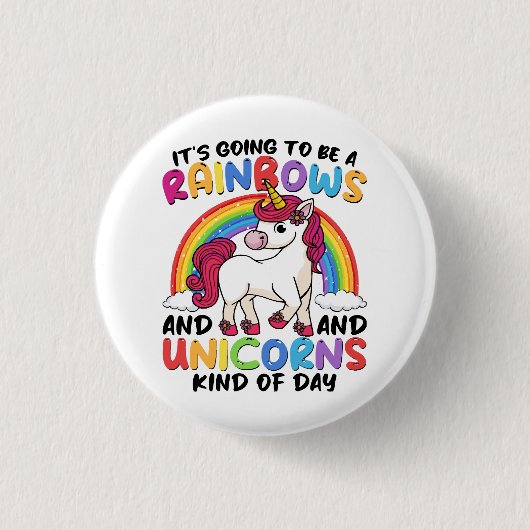 niedlicher Einhornregenbogen lustig Button (Vorderseite)