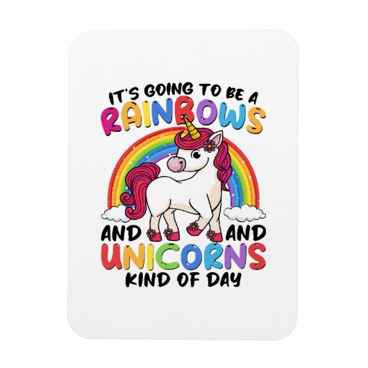 niedlicher Einhornregenbogen lustig Magnet (Vertikal)