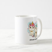 Niedlicher Einhorntag Personalisierter Valentinsta Kaffeetasse (VorderseiteRechts)