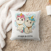 Niedlicher Einhorntag Personalisierter Valentinsta Kissen (Decke)