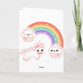 Niedlicher Einhornurlaub Feiertagskarte (Rückseite)