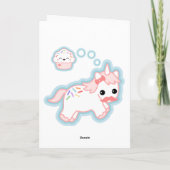 Niedlicher Einhornurlaub Feiertagskarte (Rückseite)