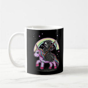 Niedlicher Einicorn Sensenmann Rainbow Pastel Goth Kaffeetasse