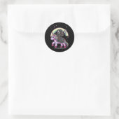 Niedlicher Einicorn Sensenmann Rainbow Pastel Goth Runder Aufkleber (Tasche)