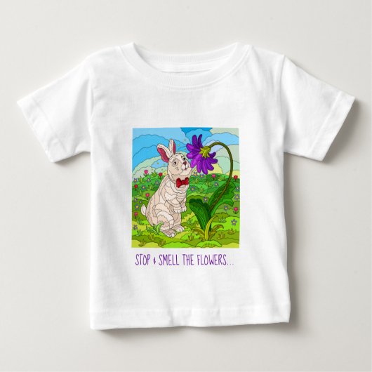 Niedlicher Einkauf; Stopp & Riech die Blume! Baby T-shirt (Vorderseite)