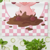 niedlicher Eintrag für Schweine Geschirrtuch (Gefaltet)