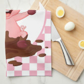 niedlicher Eintrag für Schweine Geschirrtuch (Viertel Falte)