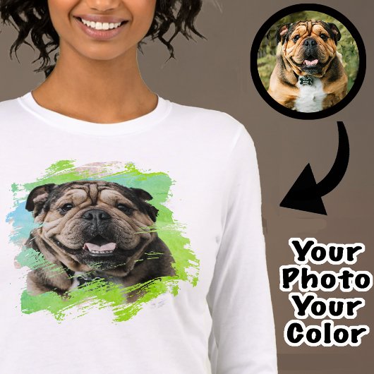 Niedlicher Einzigartiger Bulldogge oder Ihre Foto  Tri-Blend Shirt