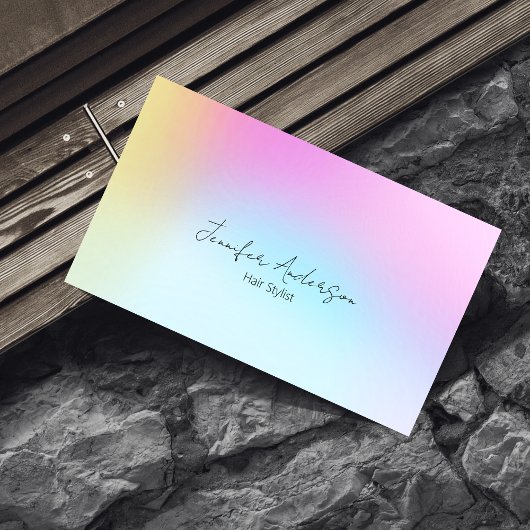 Niedlicher einzigartiger Holograph Pastel Rainbow Visitenkarte