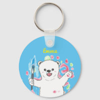 Niedlicher Eisbär Artist Art Schlüsselanhänger