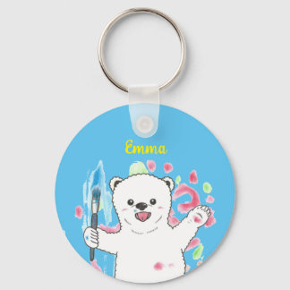 Niedlicher Eisbär Artist Art Schlüsselanhänger