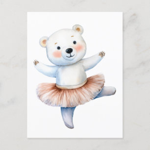 Niedlicher Eisbär Ballerina Tanzballerina Feiertagspostkarte