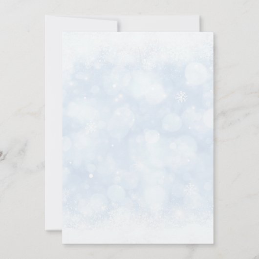 Niedlicher Eisbär Blauer Winterschnee Danke Karte (Rückseite)