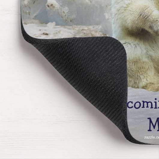 Niedlicher Eisbär Cub & Arctic Ice Funny Mousepad (Ecke)