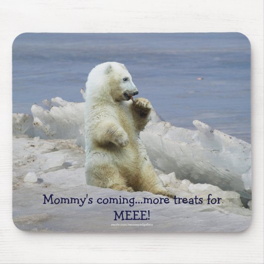 Niedlicher Eisbär Cub & Arctic Ice Funny Mousepad (Vorne)