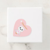 Niedlicher Eisbär danke auf goldfarben & hellrosa Geschenkanhänger (Beispiel)