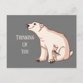 niedlicher Eisbär, der denkt Postkarte (Vorderseite)