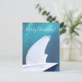 Niedlicher Eisbär Frohe Weihnachten Postkarte (Stehend Vorderseite)