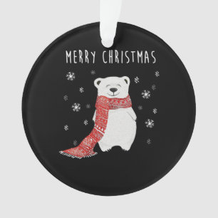Niedlicher Eisbär Frohe Weihnachten Weihnachten Ornament