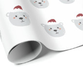 Niedlicher Eisbär Funny Christmas Wrappaper Geschenkpapier (Rolleneckpunkt)