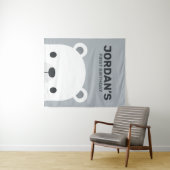 Niedlicher Eisbär Geburtstag Wandteppich (Beispiel (Horizontal))