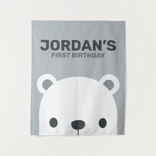 Niedlicher Eisbär Geburtstag Wandteppich (Vorderseite)