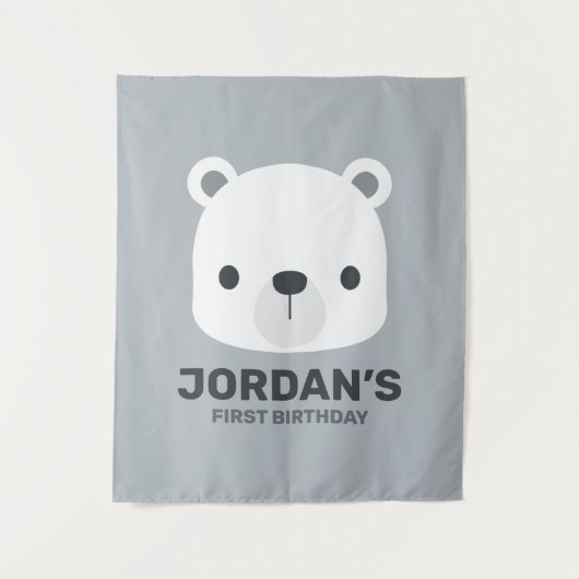 Niedlicher Eisbär Geburtstag Wandteppich (Vorderseite)