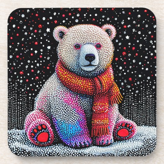 Niedlicher Eisbär Getränkeuntersetzer (Vorderseite)