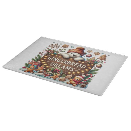 Niedlicher Eisbär Gingerbrot Träume Schneidebrett (Ecke)