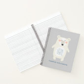 Niedlicher Eisbär Grau Personalisiert School Notizblock (Innenseite)