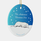 Niedlicher Eisbär handGezeichnet Original Art Anim Keramik Ornament (Rechts)