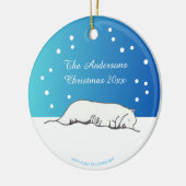 Niedlicher Eisbär handGezeichnet Original Art Anim Keramik Ornament (Links)