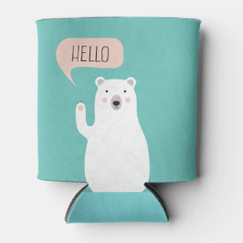 Niedlicher Eisbär im Schnee sagt Hallo Dosenkühler