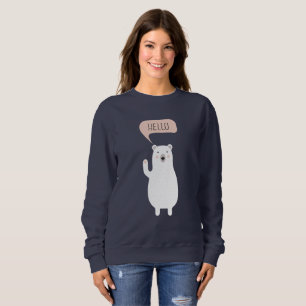 Niedlicher Eisbär im Schnee sagt Hallo Sweatshirt