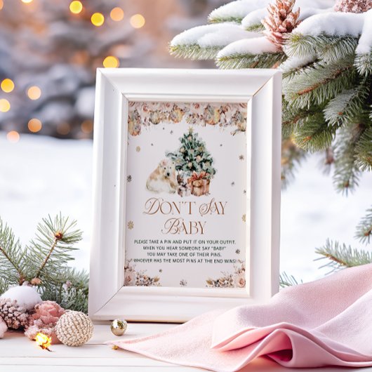 Niedlicher Eisbär im Winter kein Kinderspiel Poster