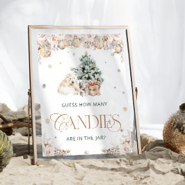 Niedlicher Eisbär im Winter schätzt wie viele Kano Poster