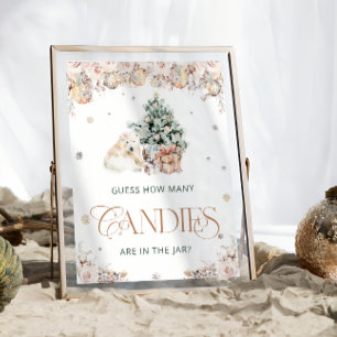 Niedlicher Eisbär im Winter schätzt wie viele Kano Poster