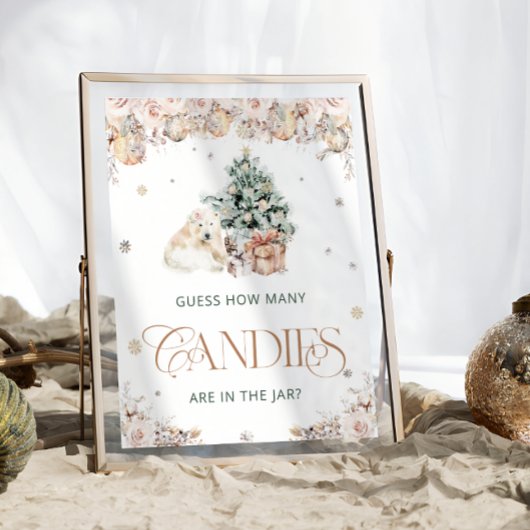 Niedlicher Eisbär im Winter schätzt wie viele Kano Poster