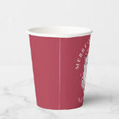 Niedlicher Eisbär in der Weihnachtsmannmütze Frohe Pappbecher (Rechts)